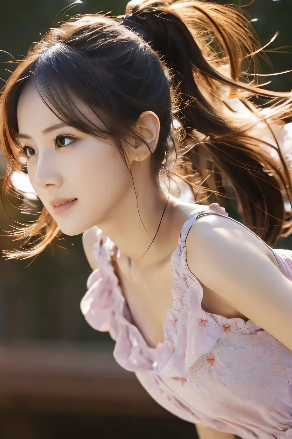 (A beautiful girl who lifts up souls:1.5), (Baby Face:1.3), (Child's body shape:1.5), (Highest quality:1.4), (Highly detailed and realistic skin:1.4), (Very detailedな顔), (look up:1.4), Very detailed, (Flat Chest:1.3), (Skinny body type:1.3), (White camisole dress:1.4), smile, (Face close-up:1.3), (Countless shining balls々It floats in the air at a size.:1.8), Behind him, Countless shining balls々Dance at a large scale., (Black background:1.8), (Side Angle:1.8), Smooth, Very detailed CG synthesis 8k wallpaper, High-resolution RAW color photos, Professional photography, Light, BackLight, dream-like, impressive, Written boundary depth