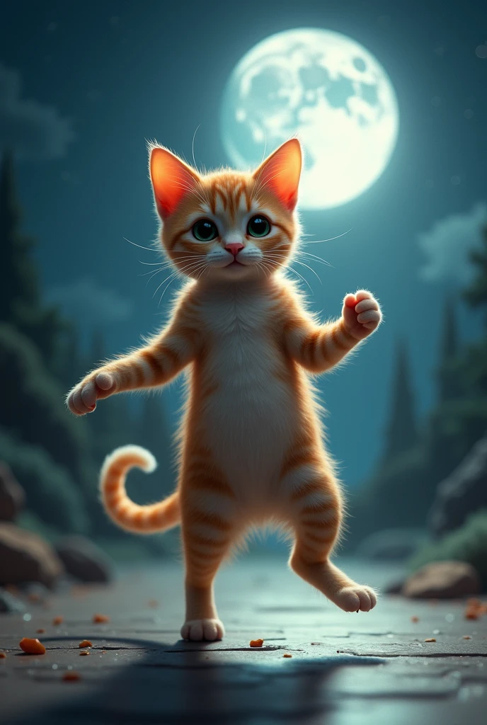 Moonwalk dancing cat