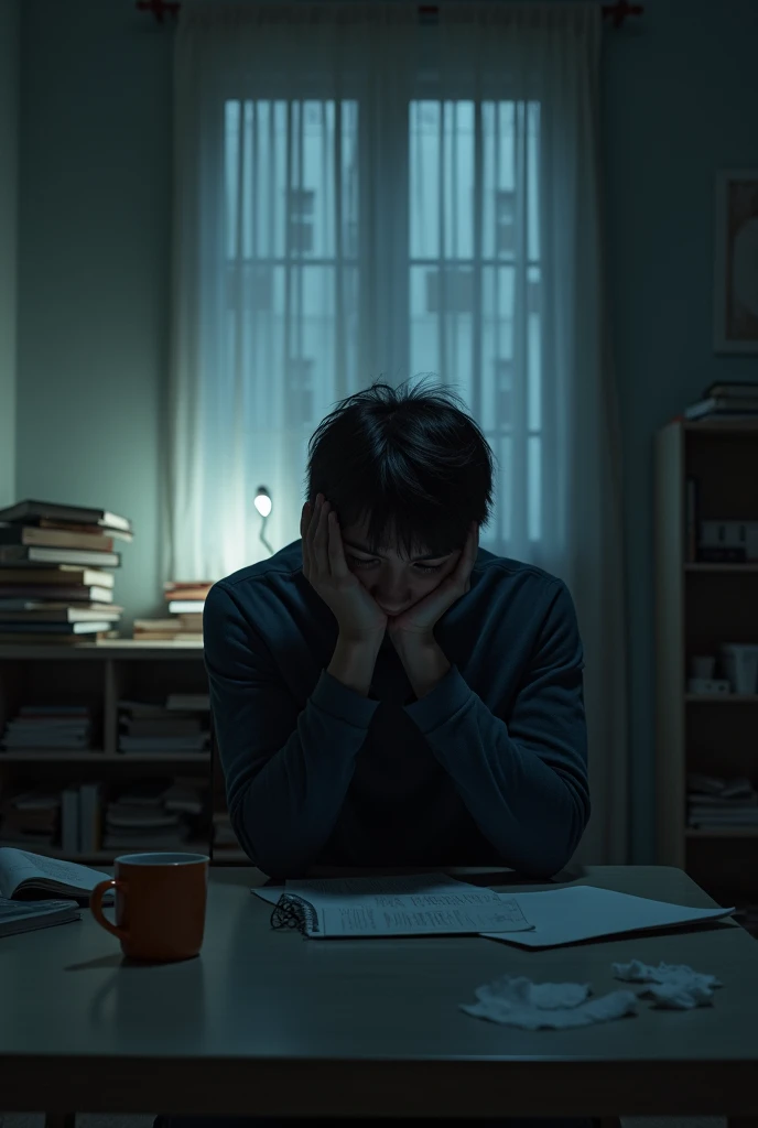 Uninspired student in room