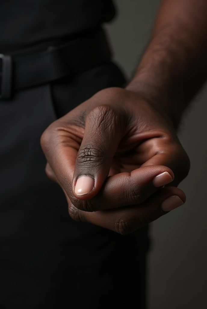 Black man grabbing his penis of 10 inch in his hand , penis should be clearly visible