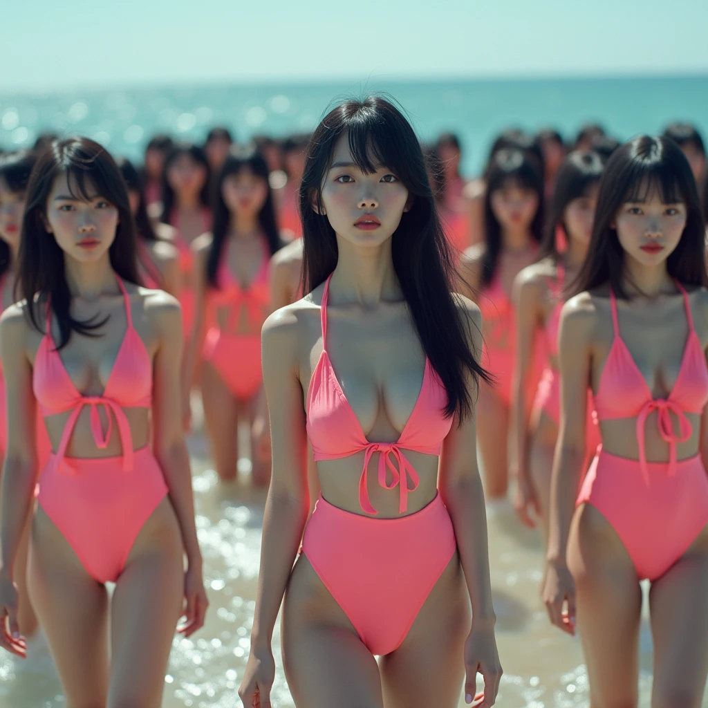 (((((Japanese Clone-girls=Myself))))), (((Super Best masterpiece Clone-girls Raw Photography Art))), (((16K, Highest quality, Ultra-high resolution, RAW Photos))), (((It&#39;s so unrealistic., With unparalleled depiction, With an unfathomable sight, An unprecedented and shocking worldview, Clone-girls: In a world of mass reproduction, Ultra-realistic))), (((Japanese Girls, Sasaki Nozomi, 28yo, Small face, Thick black hair, Medium to long hair, Dark Eyes, Mature face, Cute Smile, Smiling face, A gentle gaze, (((Very happy laughter)))))), (((Very beautiful detailed girls, Accurate body structure, Accurate body movements, Very detailed body, (((Super big breasts, Large bulge of ample breasts)))))), (((Pink swimsuit, Cleavage Emphasis, Emphasise the fullness of your breasts))), ((((((((Very detailed, Myself cloning, Depiction of splitting oneself, 1Myself girl→1,000,000,000,000,000,000,000,000,000,000Myself cloning girls)))))))), (((((((Myself clone-girlsから, Myself keeps multiplying, (Very detailed and intricate, To the exact, Flawless, (((In the same female body,With the same face, With the same hairstyle, In the same clothes, At the same height, 同じSuper big breastsである))), In a detailed depiction), 1,000,000,000,000,000,000,000,000,000,000 people))))))), (((((Myself girls only))))), (((((1,000,000,000,000,000,000,000,000,000,000Myself girls))))), (((((Very detailed depiction, Multiple or more Myselves, Physical contact, Pleasant conversation, Holding hands, Hug, walk, Turn around, Shift your gaze))))), (((Very detailed, Extremely crowded, Body-to-body contact with no gaps))), (Bright light of summer), (((((Clear and accurate perspective depiction, Ultra-wide field of view, Focus on the average value of the image))))), (とてもIn a detailed depiction, It&#39;s all a crowd of myself, The view from the edge of the water, Playful photography, Having fun at the water&#39;s edge, Soaking wet, Low angle waterproof camera shooting depiction, It&#39;s like a giant self, Underwater camera, Disable face-centric recognition)