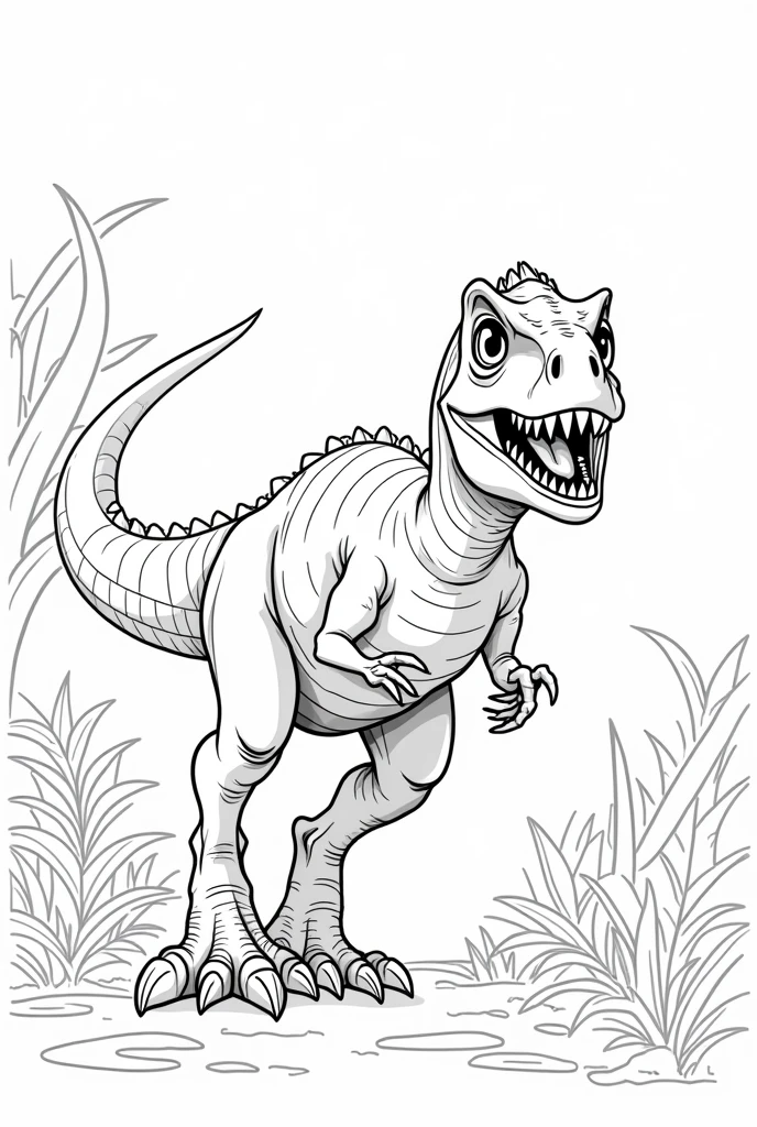 create images of Velociraptor dinosaurs in their habitat for children's coloring books in black and white in dimensions 26.6 x 20.4 x 0.4 cm
