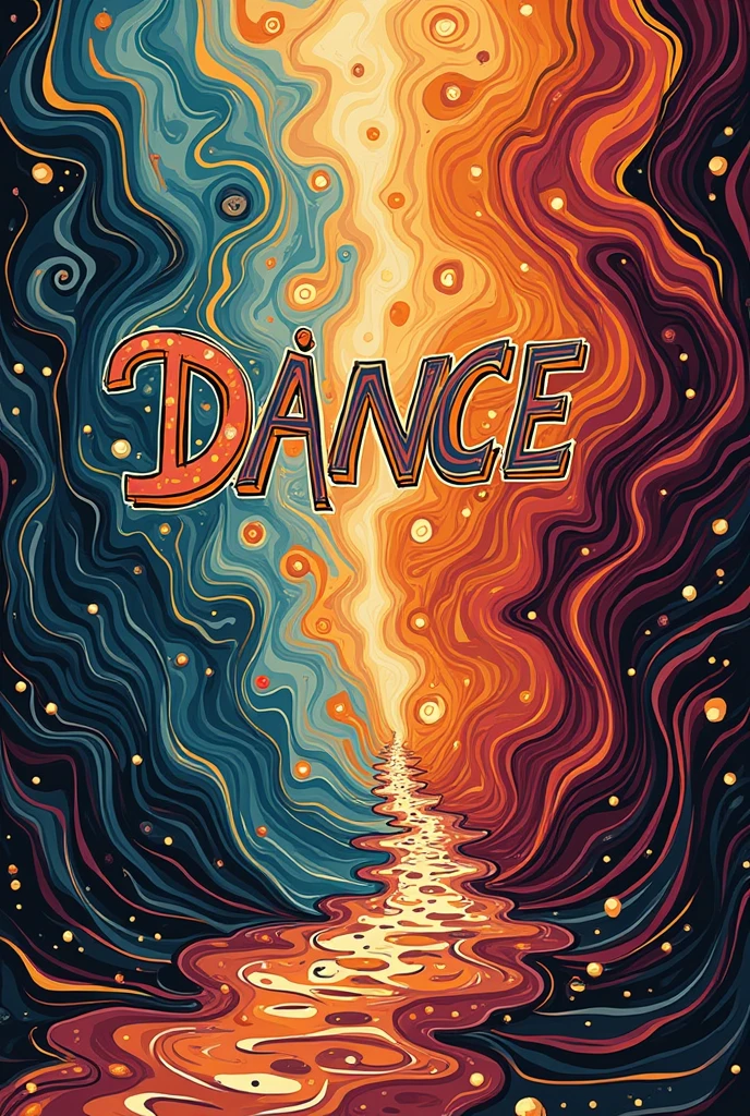 Write the full form of dance in vertical manner in the above image with rhythm rhythm rhapsody written above 
