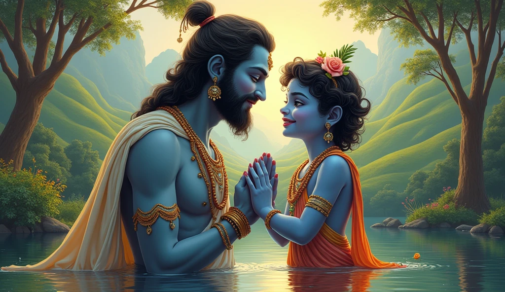 Krishna and her father 