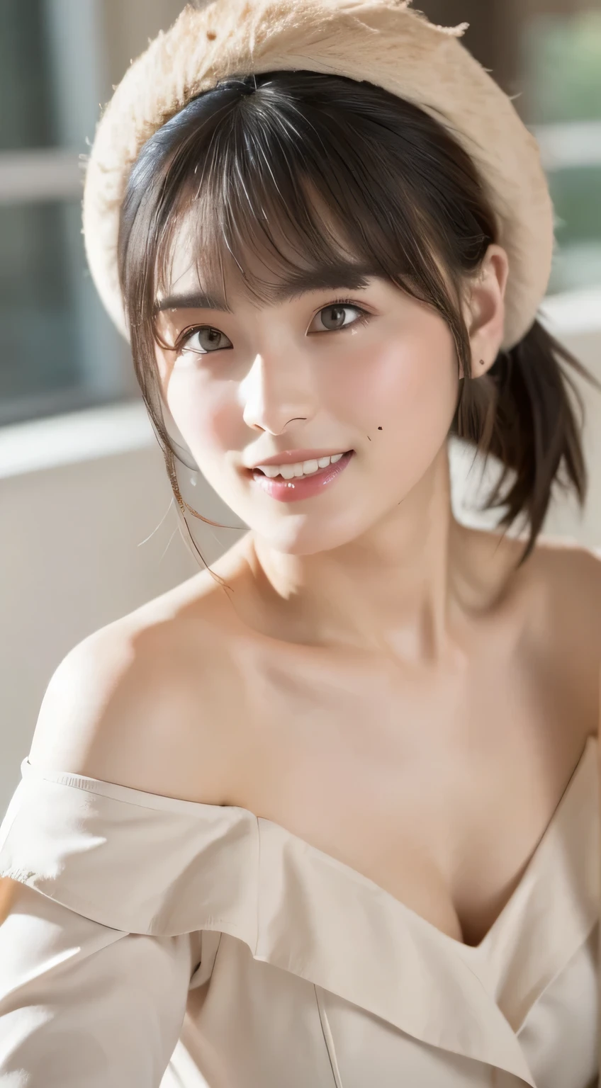 ((Highest quality, 8k, masterpiece: 1.3)), sharp: 1.2, Perfect Body Beauty: 1.4, Slim Abs: 1.2, ((Layered Hairstyles, Big Breasts: 1.2)), (Off the shoulder: 1.2), (nude: 1.2), Face close-up: 1.5, Highly detailed face and skin texture, Beautiful Eyes, double eyelid, Side view of the camera