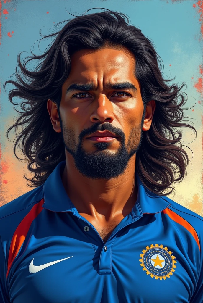 Mahendra Singh dohni long hair