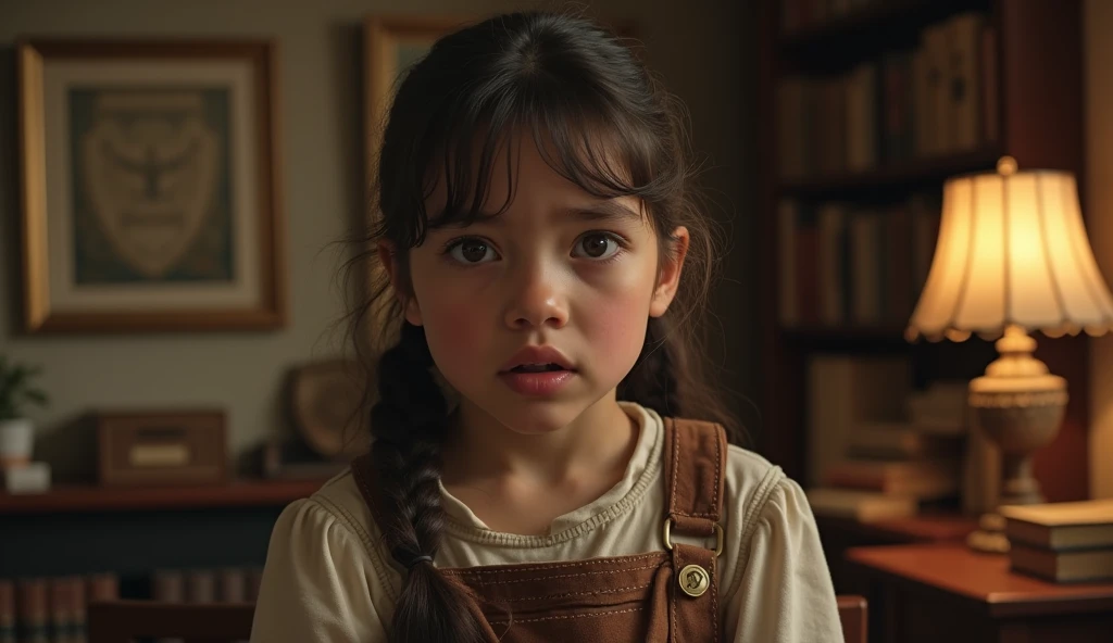 Girl expresses disbelief, insisting her father was just a historian and not involved in anything dangerous.