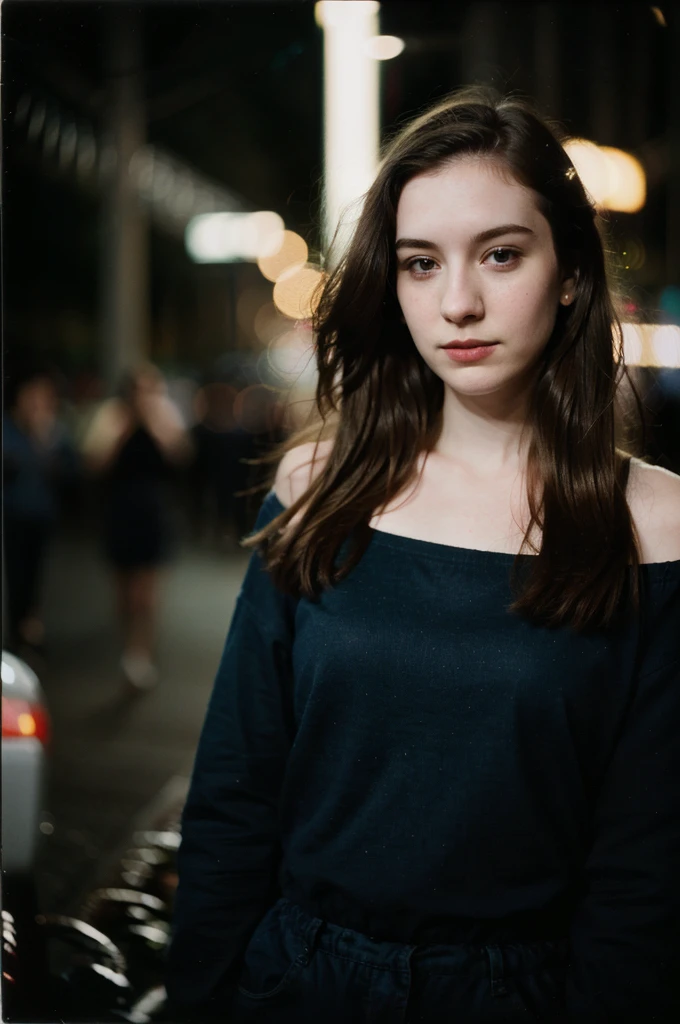 polaroid photo, night photo, photo of 24 y.o beautiful woman, pale skin, bokeh, motion blur