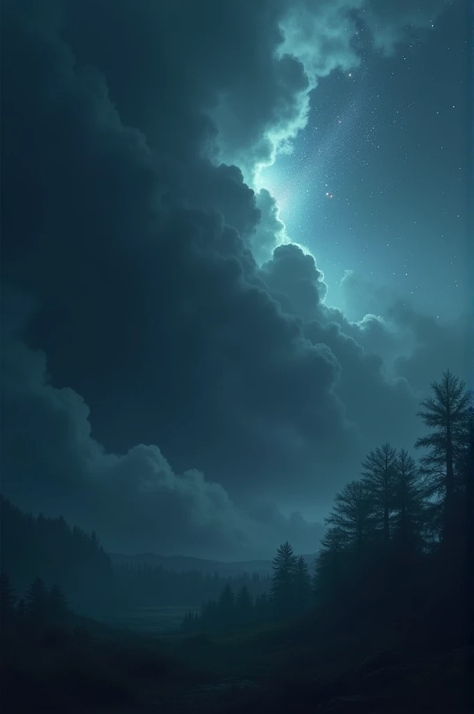 A large, shadowy cloud covering the sky with Sparkle and a few hidden stars barely visible.