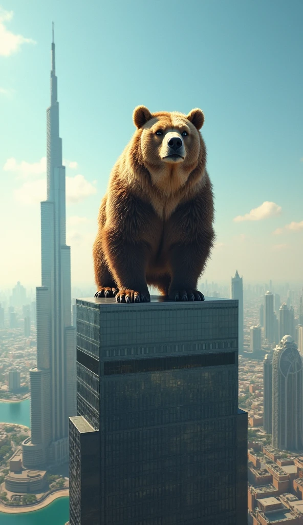 The Bear on the roof top of Burj Khalifa 