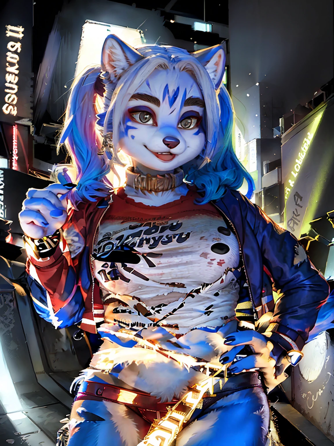 A beautiful and detailed (cute portrait) wa ((krystal)), Star Fox krystal, sslim, lovable, green eyes, medium breasts, (((Long blue hair 1.3))), Decollete, anthro, furry, Uploaded E621, detailed fluffy fur, (wa Fluff-Kevlar, Bayard Wu, Pino Daeni), detailed face, (fluffy), 1 girl, alone, sweet girl, gown