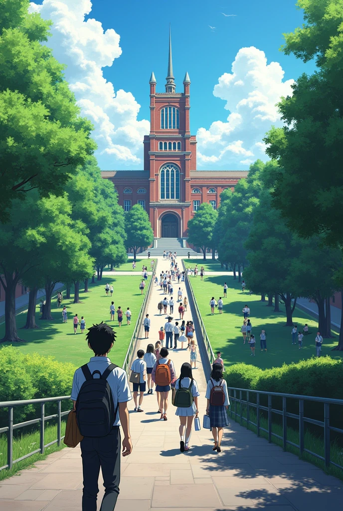 Establishing shot of the University of Tokyo campus, with students walking around.
Narration: "My name is Kazuya Tanaka. I'm 1, a second-year student at the University of Tokyo."