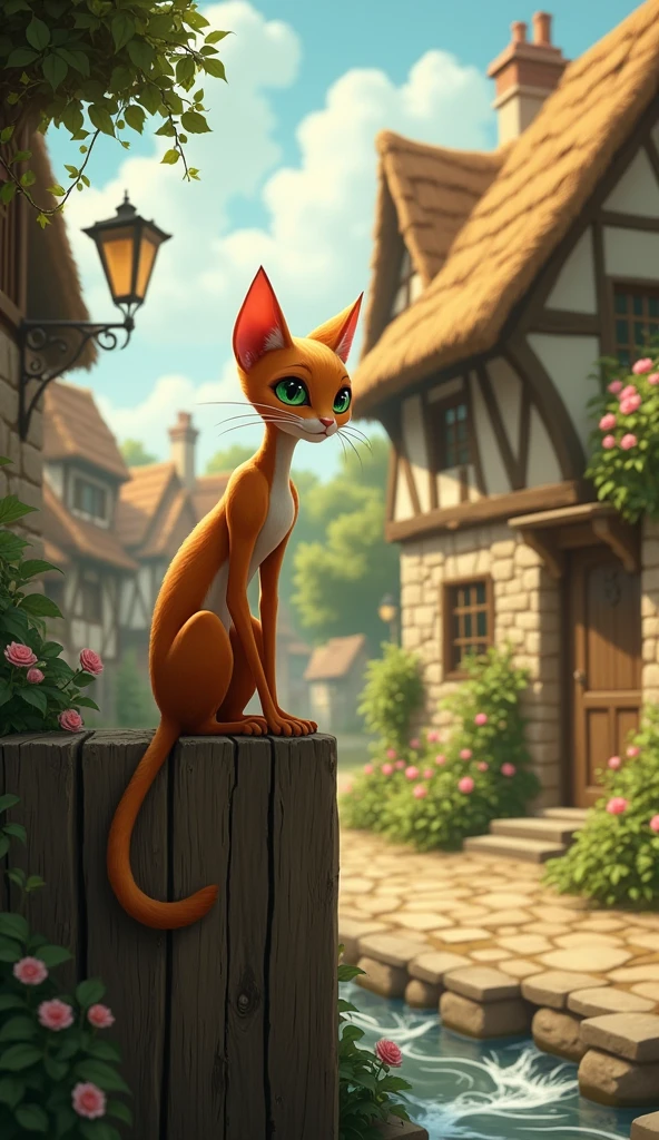 In a small village, there lived a skinny cat named Kiki