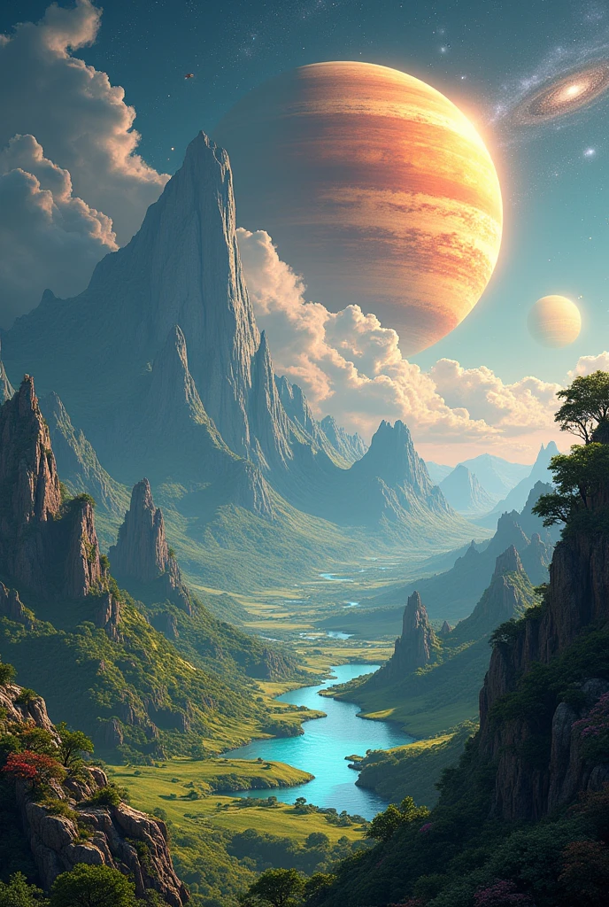 easy fantasy planet in solar system in galaxies