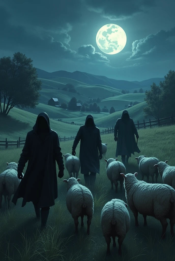 Thieves stealing sheep