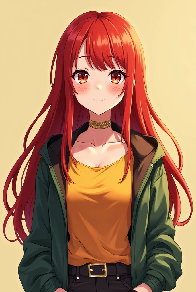 masterpiece, best quality, {best quality}, {{masterpiece}}, {highres}, focus, anime style, a closeup of a cartoon of a woman, girl design, portrait, giesha, anime image, long hair, red hair, redhead, straight eyes, polished and powerful look, exotic, tall, freckles, cheerful, casual chic clothing, colorful, colors  