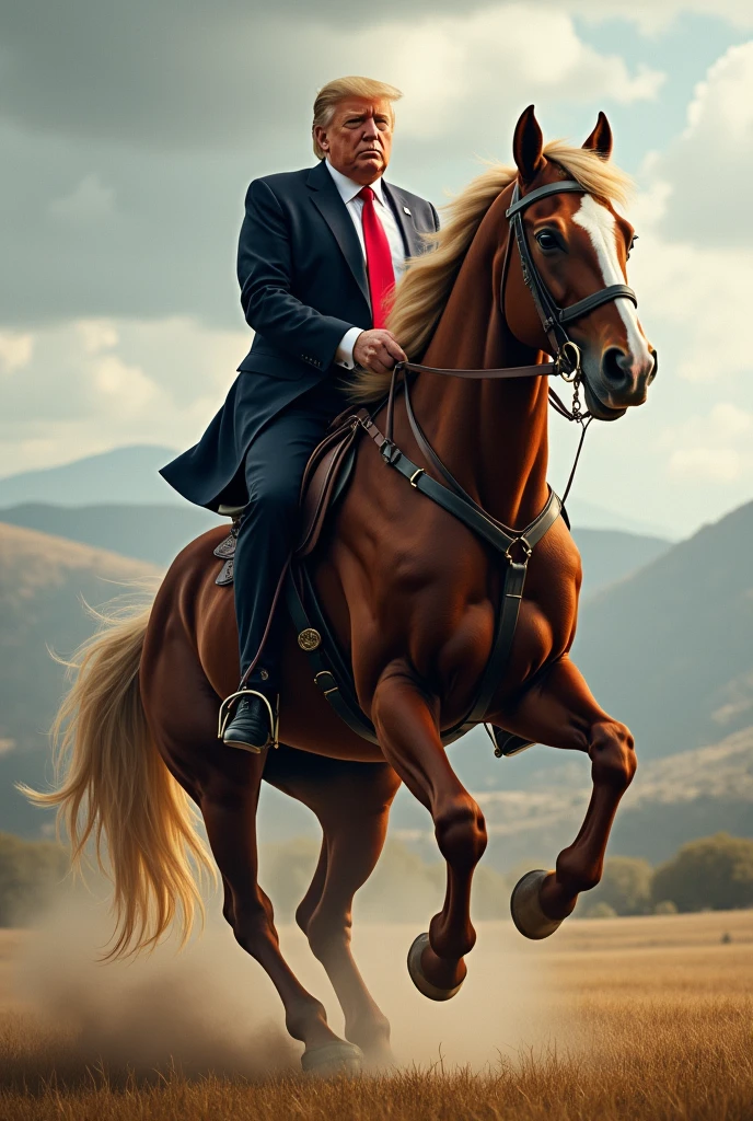 Trump riding horse