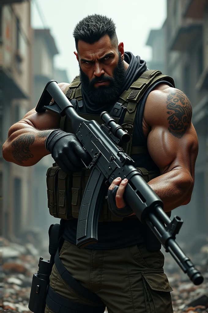 A man with Ak47