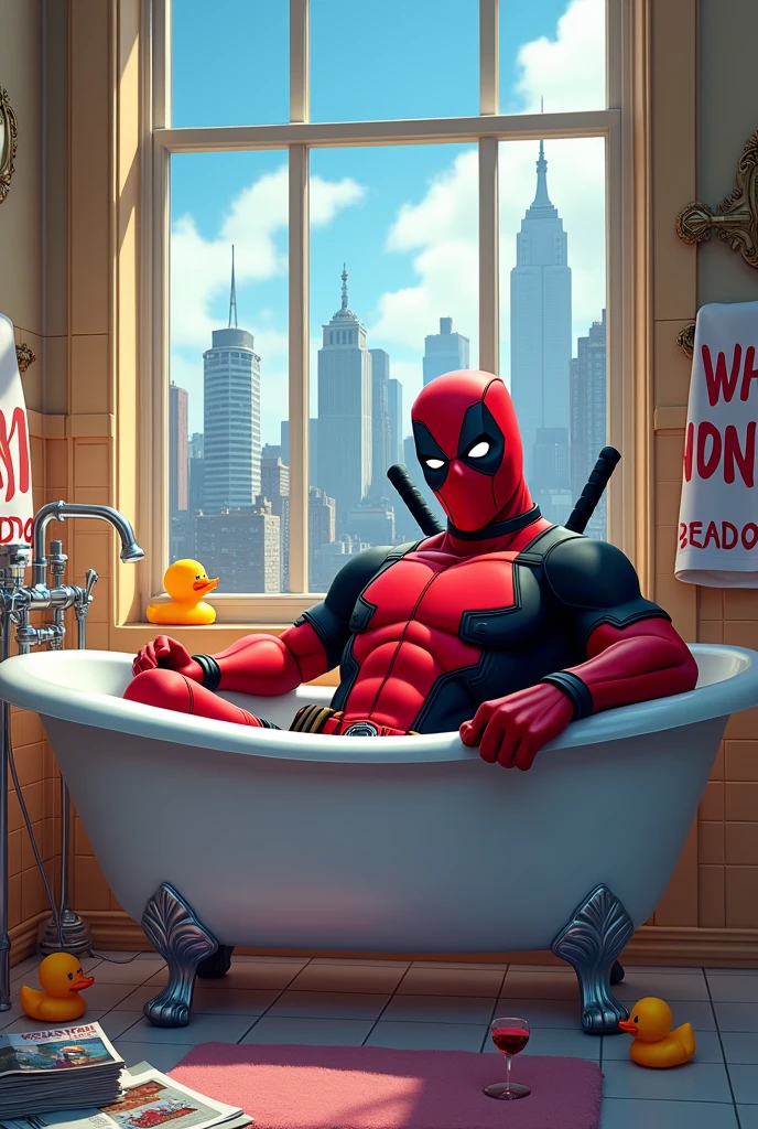 Deadpool used bathtub in animated