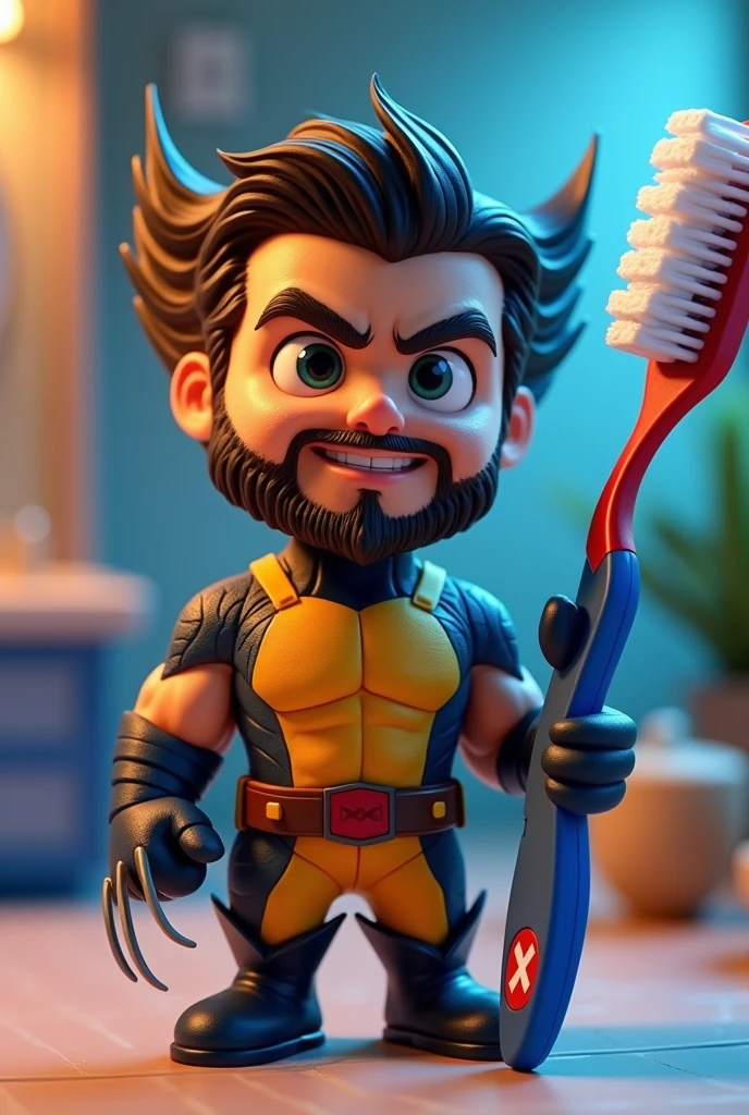Wolverine toothbrush image in animated