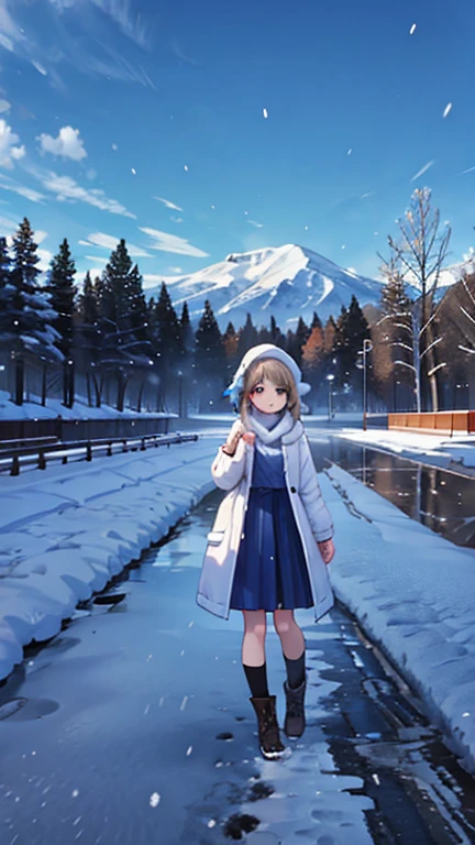 (Snow Scenery:1.2),Girl looking this way