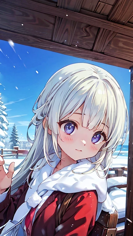 (Snow Scenery:1.2),Girl looking this way