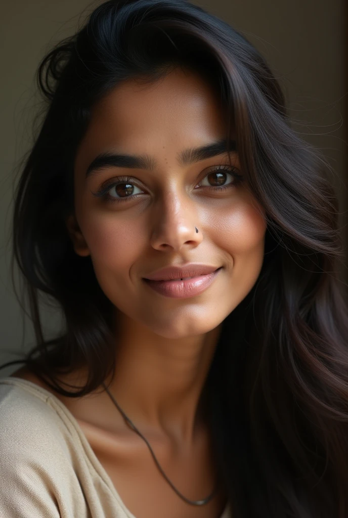 generate indian girl selfie pic more realistic 
