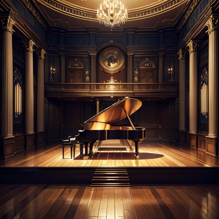 (masterpiece, best quality, ultra-detailed, illustration, high resolution, UHD, depth, cinematic lighting), piano, fire, large empty room, giant room, piano in center, burning piano, piano on fire:1.4, dark room, sadness, grief, regret, emotion, love, beaty, poetry