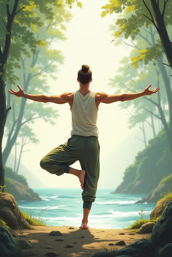 Want to try it? Here's a brief guide to performing Warrior II:

Start in Mountain Pose (Tadasana).
Step your right foot back about 4 feet, turning it 90 degrees to the right.
Extend your left leg behind you, turning it slightly inward.
Bend your right knee until it is directly above your right ankle.
Extend your arms out to the sides, parallel to the floor, palms facing down.
Gaze out over your right hand.
