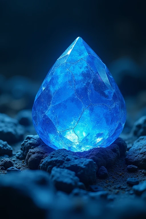 cracked blue gemstone 