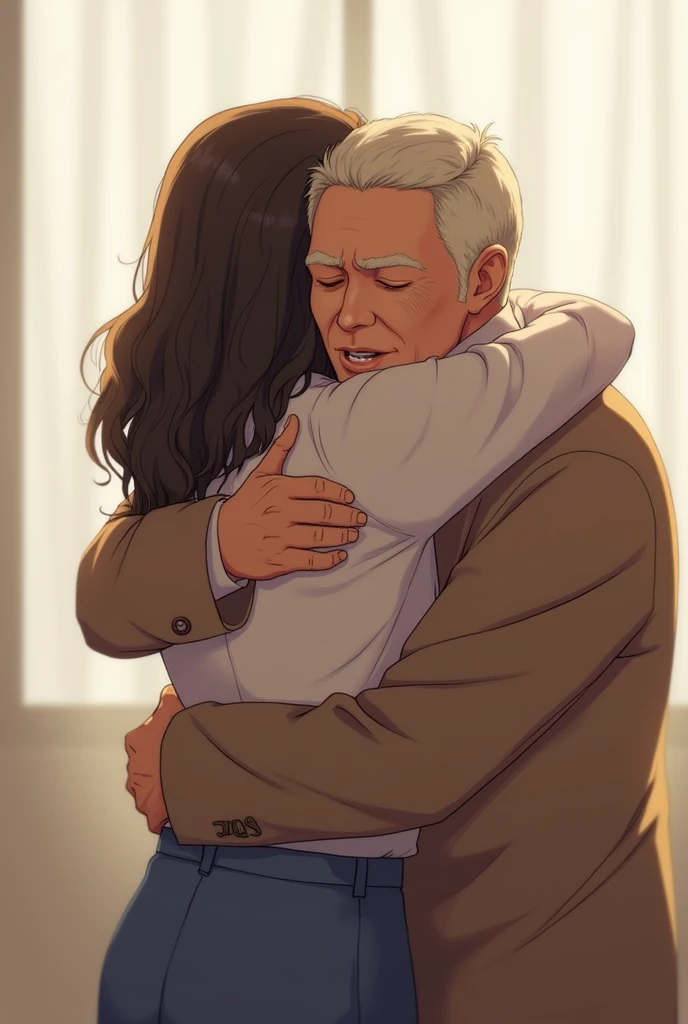 Make two people in photo hug