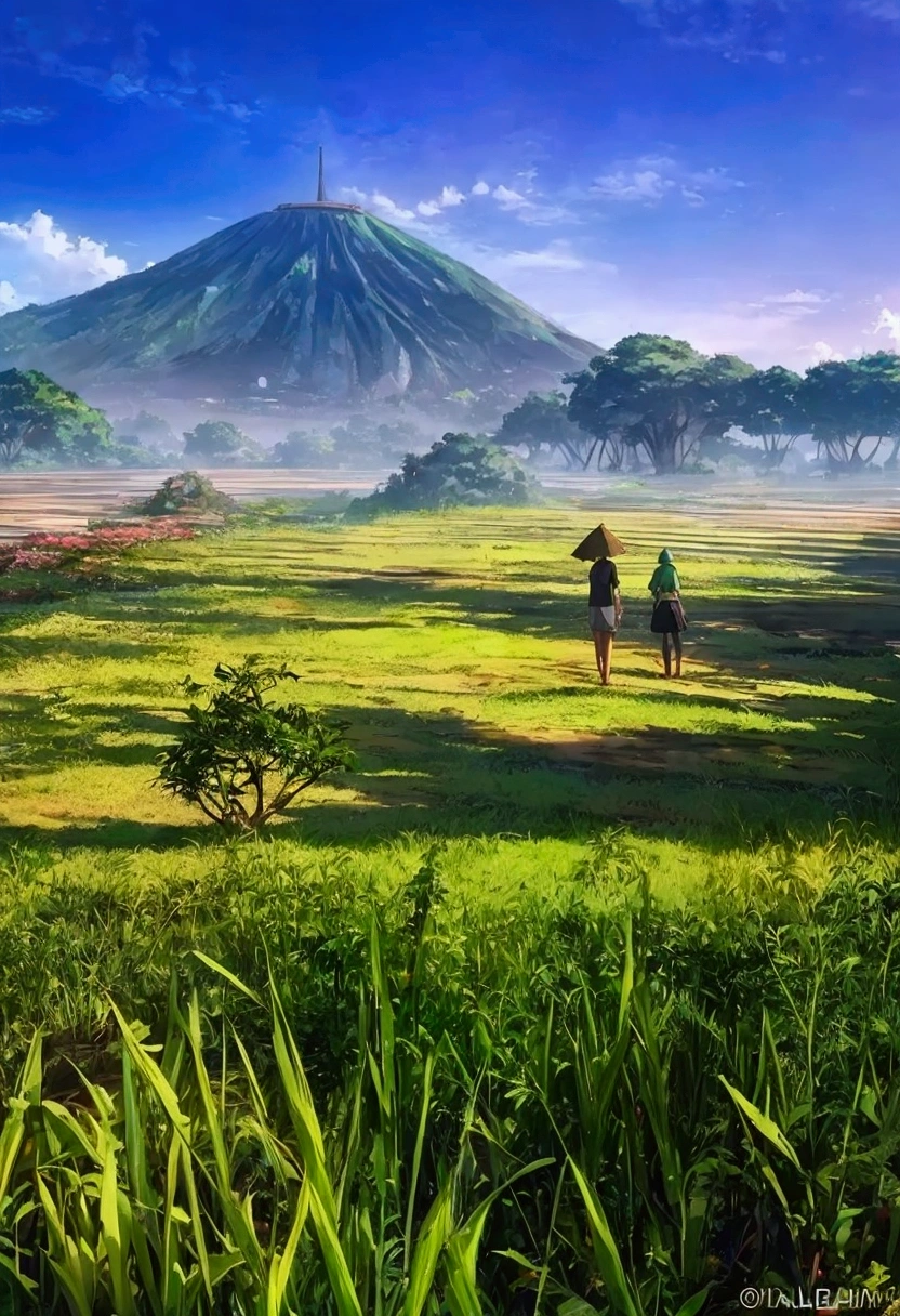 Indonesian beautiful nature, Makoto shinkai animaton style.
