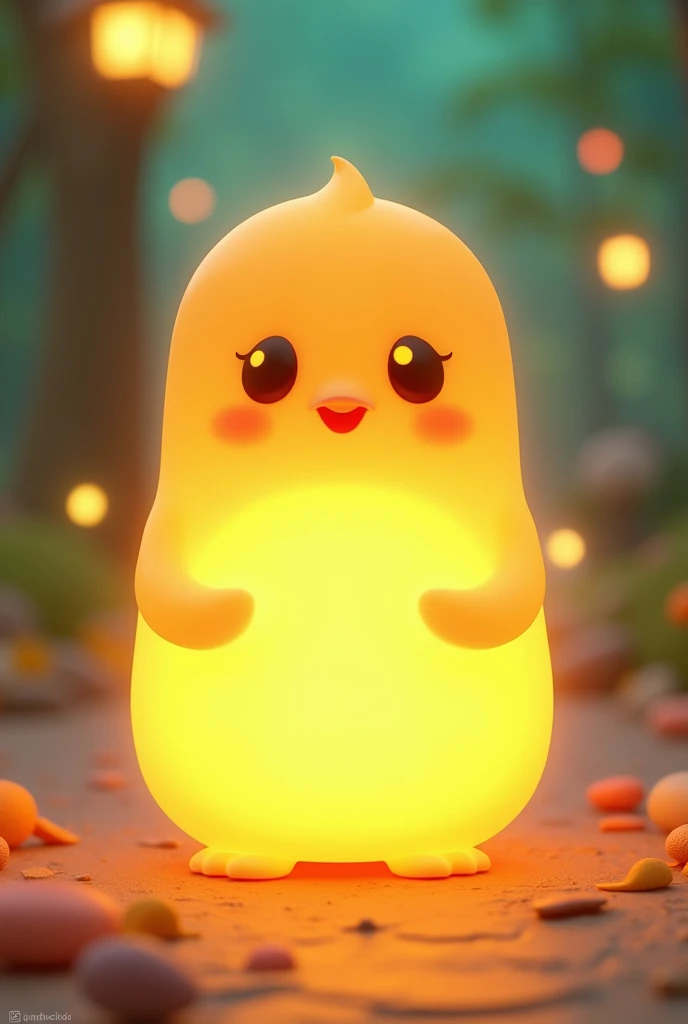 3D cartoon character image. Saint Success , Wise and kind luminous object. Bright and warm light, which always attracts attention. It can change shades depending on its mood. (For example, yellow for optimism, green for harmony). disney pixar