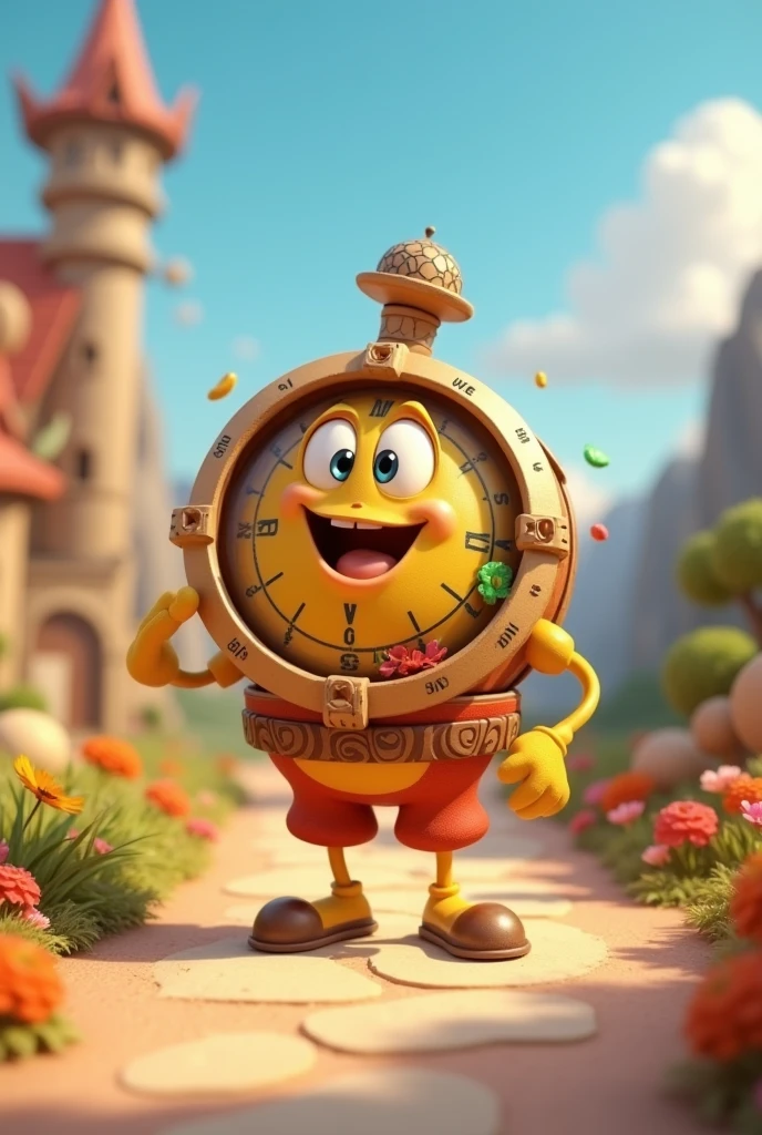 3D cartoon character image. Smart Compass , has a wealth of knowledge about career paths and life, always ready to give advice in a difficult situation. Charm: It's easy to talk to him, he always supports and inspires to choose the best path. disney pixar