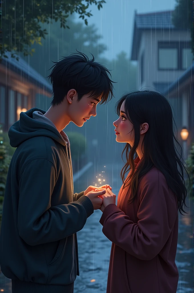 **She blushed**, heart pounding, "I love you too."  
**Months flew by**, laughter and memories filled their days.  
**One rainy night**, he knelt, ring in hand, "Will you marry me?"  
**Tears glistened**, "Yes."