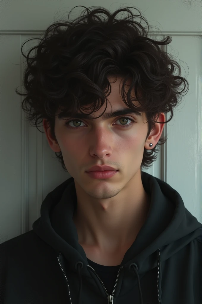 A male with curly hair