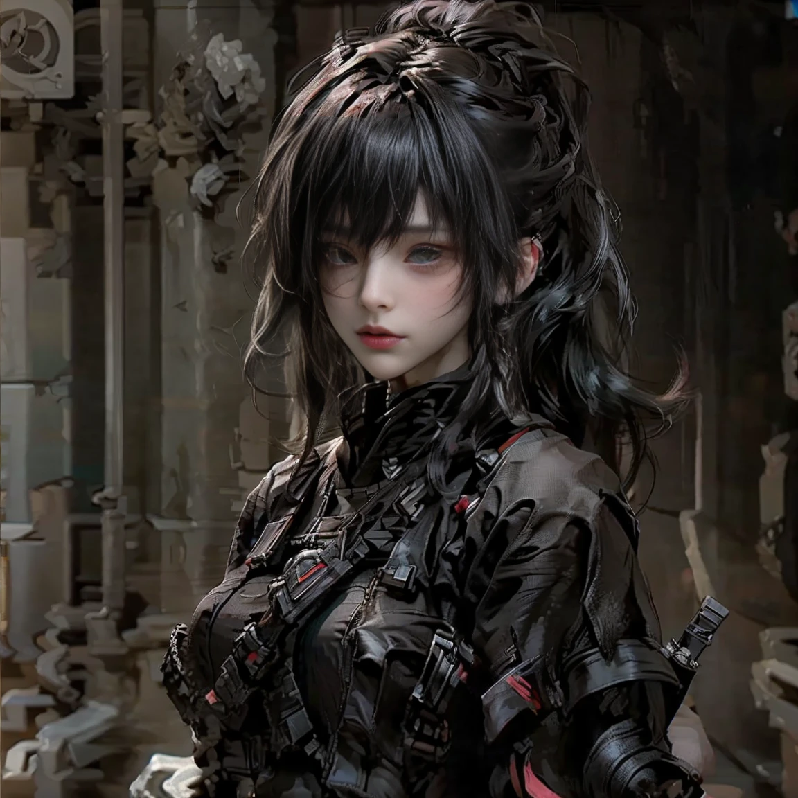 ((best quality)), ((Masterpiece)), (details:1.4), 3d, Image of a beautiful cyberpunk woman., HDR (high dynamic range), mature woman, Curtain Bangs, Red hair, white eyes, future police, PBR surface, After processing, Anisotropic filtration,depth of field, Maximum clarity and clarity, multi-layered surface, perfect proportions, 8K raw files, cyberpunk, at night, ผมหลายชั้น, กระโปรงสั้น, natural lighting, soft lighting, sunlight, หน้าอกใหญ่,