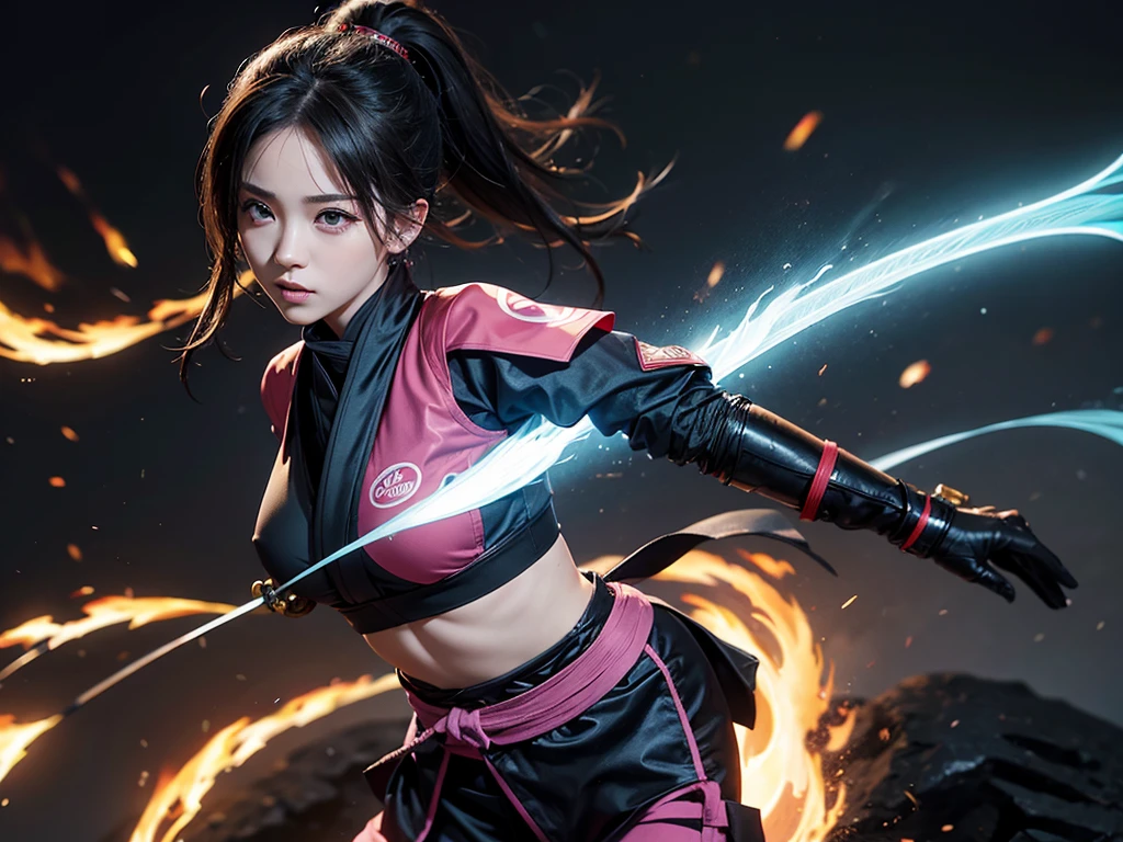kunoichi clad in aura
