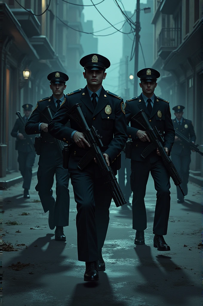 A skeleton crew police