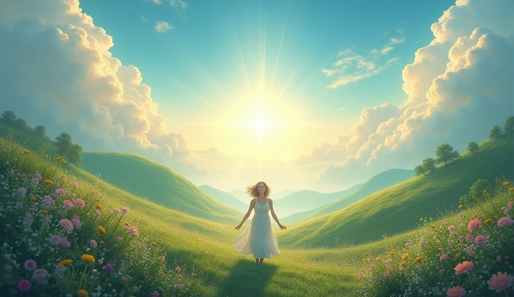 the perfect life in heaven with happy people