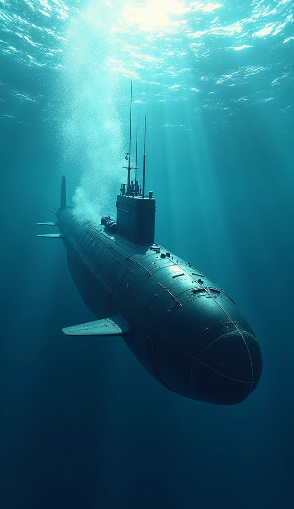 (masterpiece:1.2,Distinguished Quality,Anime Style:2.0,Cinematic Experience),8k,wallpaper,(Best illustrations:2.0),(Future submarine navigating underwater:2.0),(sf:2.0),(Streamlined beautiful submarine:2.0),(dynamic),(Beautiful underwater depiction:2.0),(Background is a beautiful seabed:2.0),(From below:2.0),(Beautiful sunlight shining into the sea:2.0),(VFX,CG),(dynamic),(The strong current from the propeller at the stern:2.0)