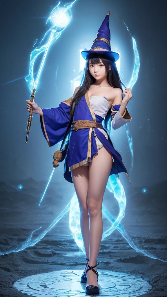 Perfect body,(1人のPerfect body),(Japanese 6th grade girl),(Wizard's attire:1.5),(Open-legged position),(I can see your shoulders:1.5),(Open leg posture:1.5),(8k images)