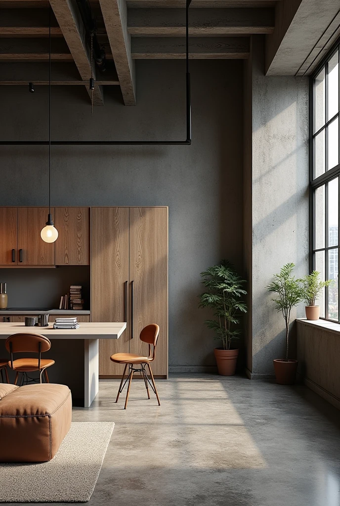 Industrial interior theme mood board