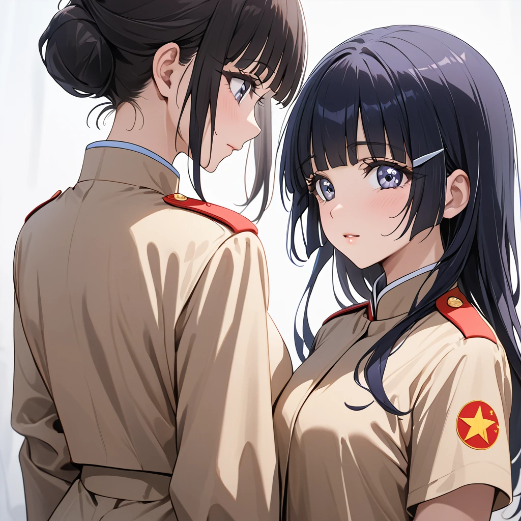 ((Highest quality)), ((masterpiece)), (detailed), （Perfect Face）、The woman is Reika Aoki with semi-long hair、The woman is wearing a khaki Mao suit in China and is a member of the Chinese Communist Party.