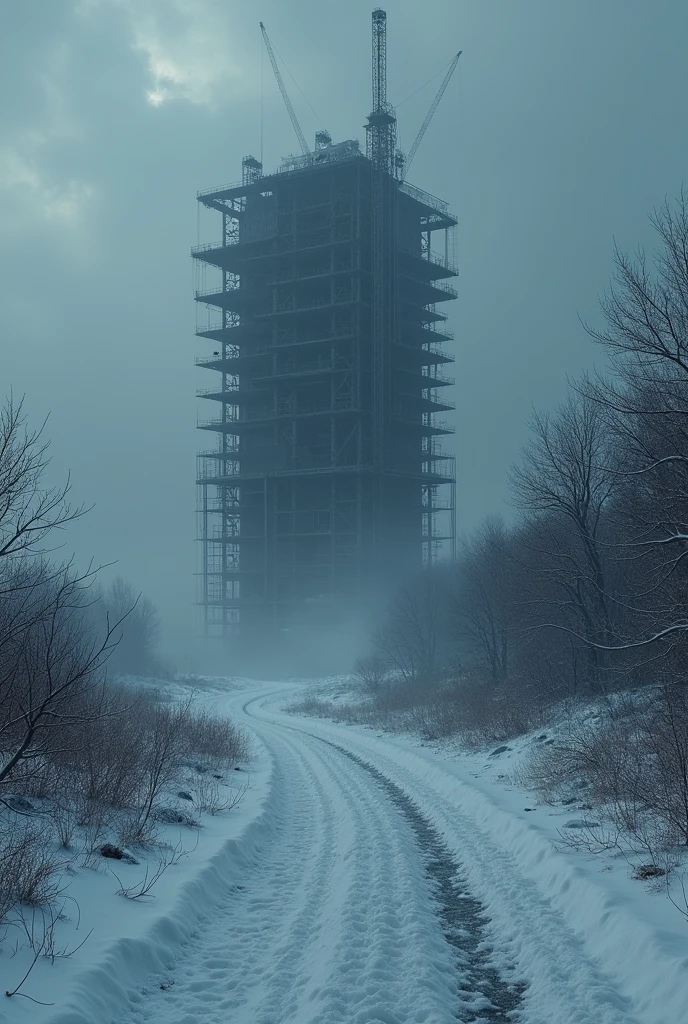 Snow Scene、Huge construction、blackout