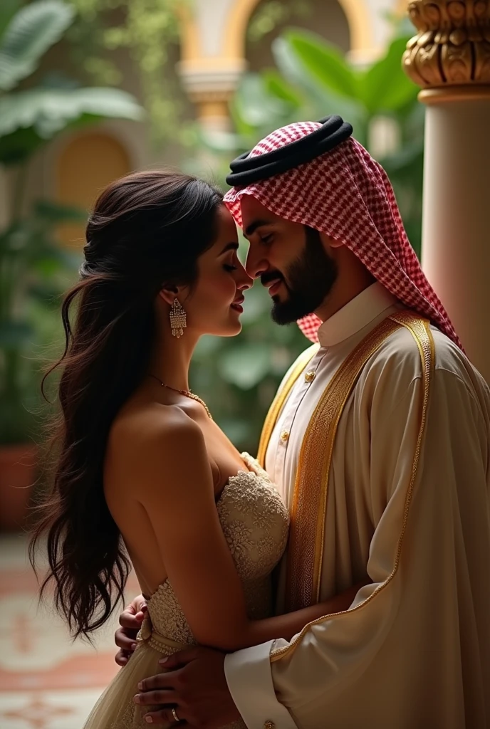Saranya and Mohammed Bin Salman, prince of Saudi Arabia kissing
