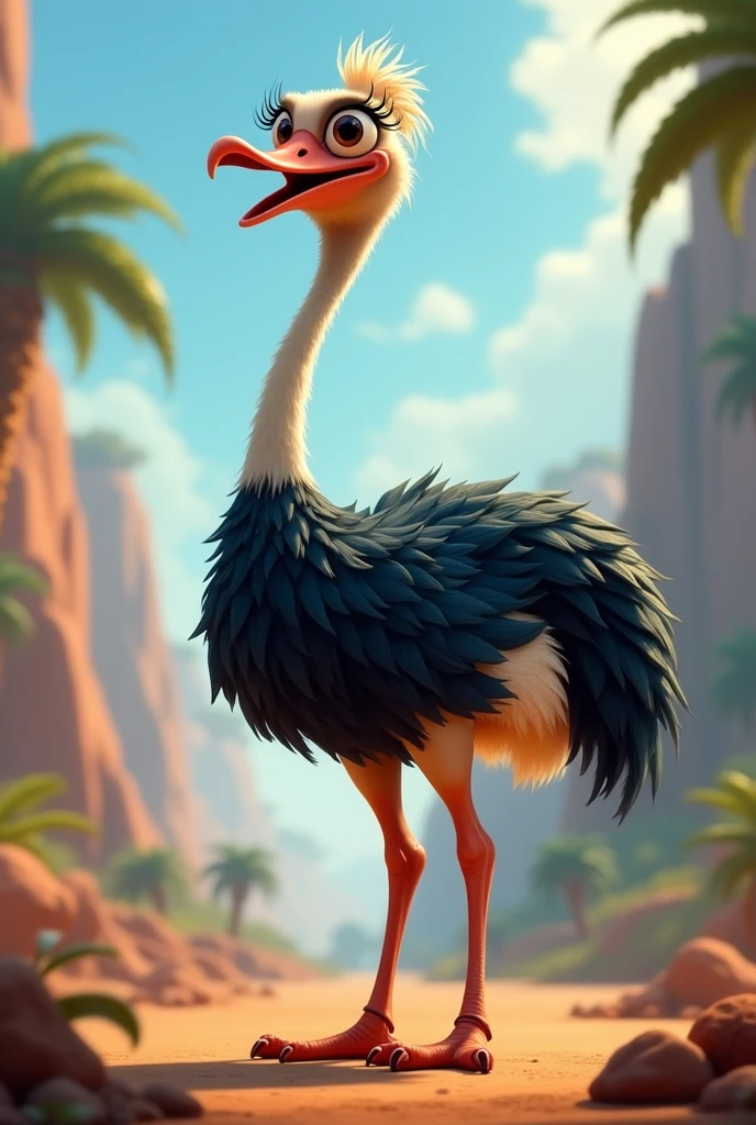 D cartoon character image . disney pixar стильный Страус. can share clues about opportunities and obstacles along the way. Charm: Always welcomes new researchers and supports their desire to discover new horizons.