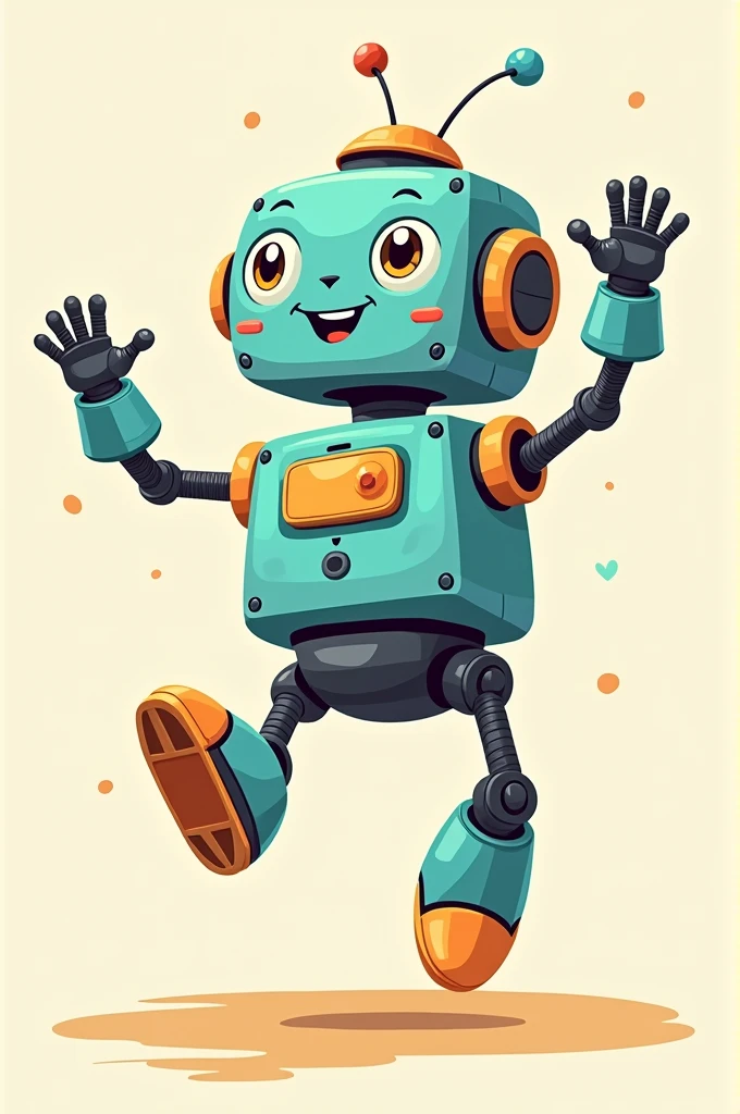 Cartoon doodle roboter playing around