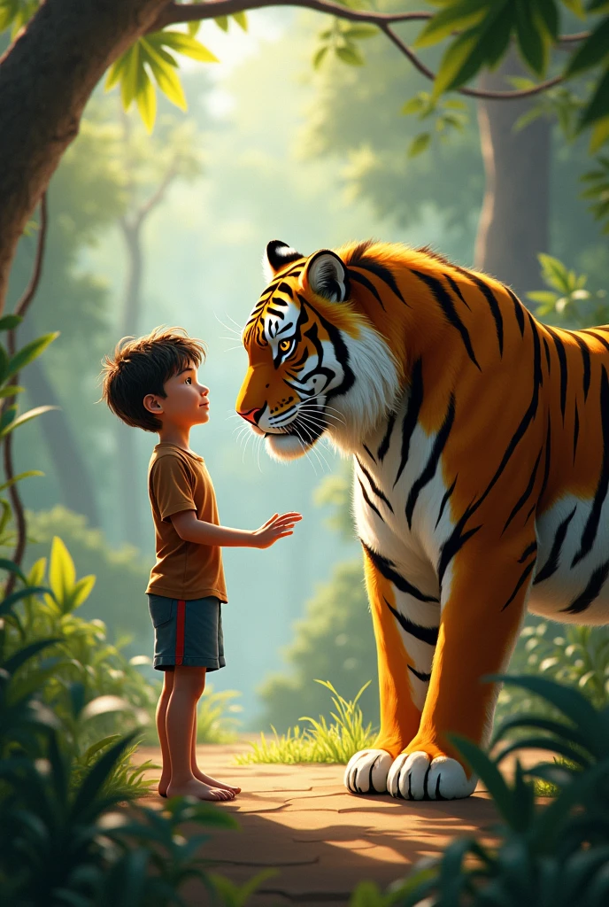 boy with tiger 
