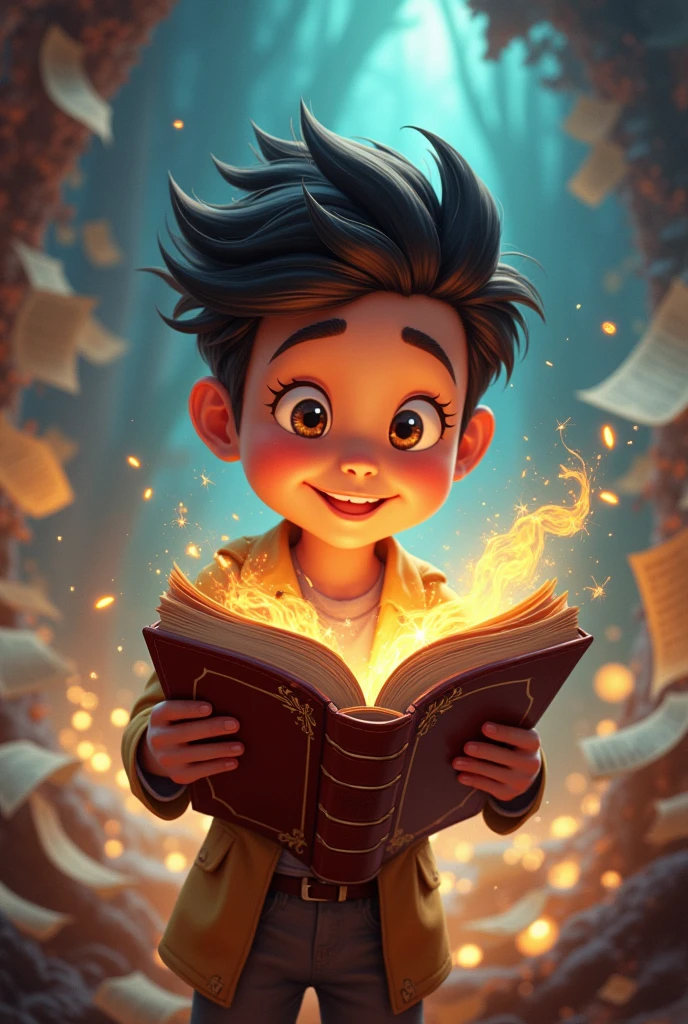  D cartoon character image. disney pixar magic with magic pages, which contain the secrets of success.  The book holds the wisdom of ancestors and can open new chapters in your career and life.. Each page is filled with useful information and practical tips..  
